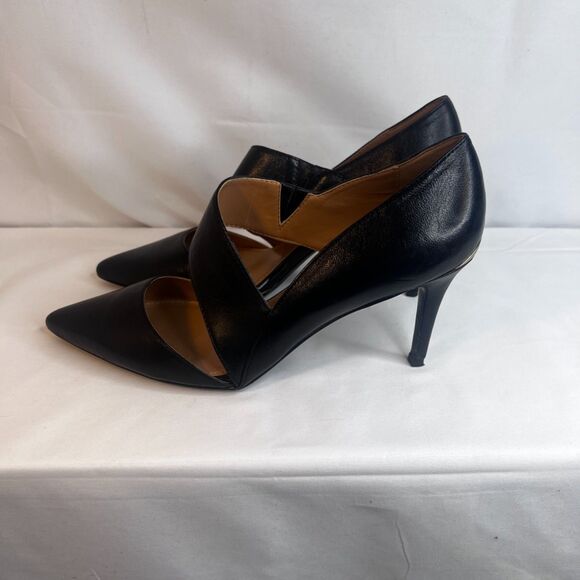 Calvin Klein Ginostra Black w/ Gold Detail Strappy High Heel Pump Size 10 - Picture 3 of 10